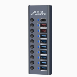 10 Port High Speed 10Gbps Aluminium Alloy USB 3.0 Hub