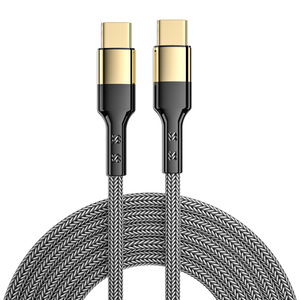 Gold Plated 1.2M Nylon Braided PD 60W USB C Cable